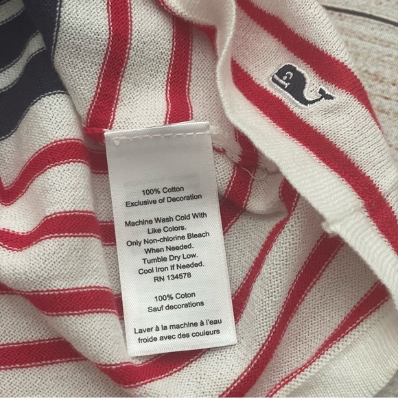 Vineyard Vines Nautical Striped Women's Top Navy Blue Red White Small Preppy - Picture 11 of 11